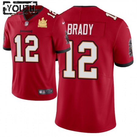 Camiseta Niño Tampa Bay Buccaneers Tom Brady 12 Nike Rojo 2021 Super Bowl LV Champions